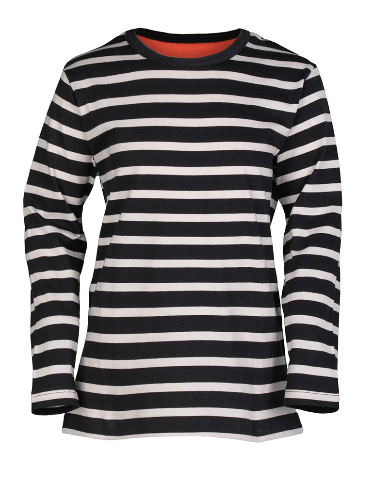 Striped Long Sleeve Shirt, Black/White