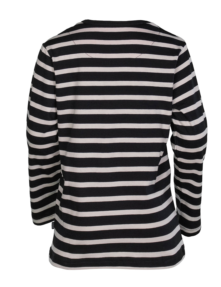 Striped Long Sleeve Shirt, Black/White