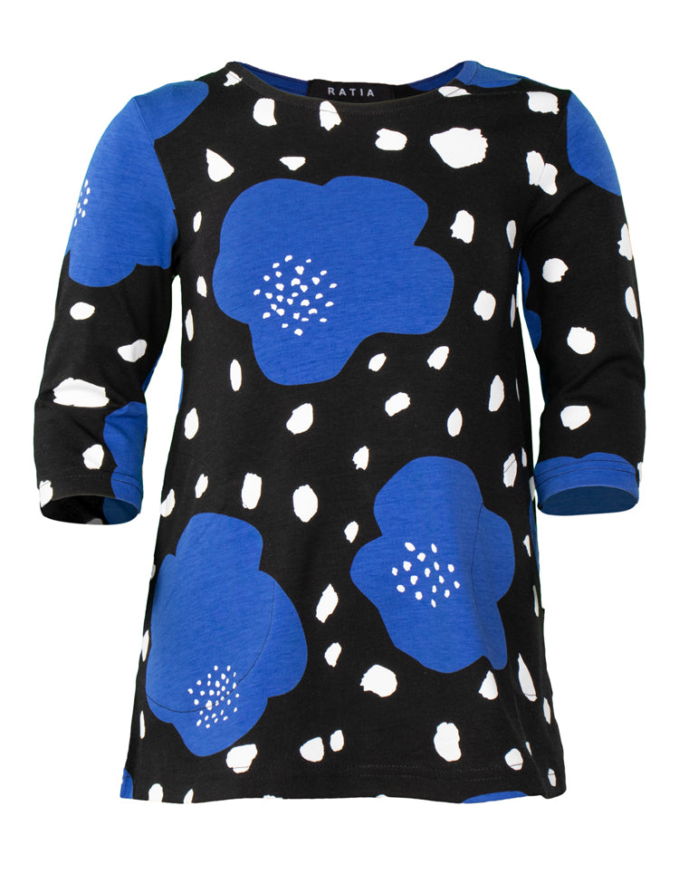 Pisara Tunika Poppyland, Musta/Sininen