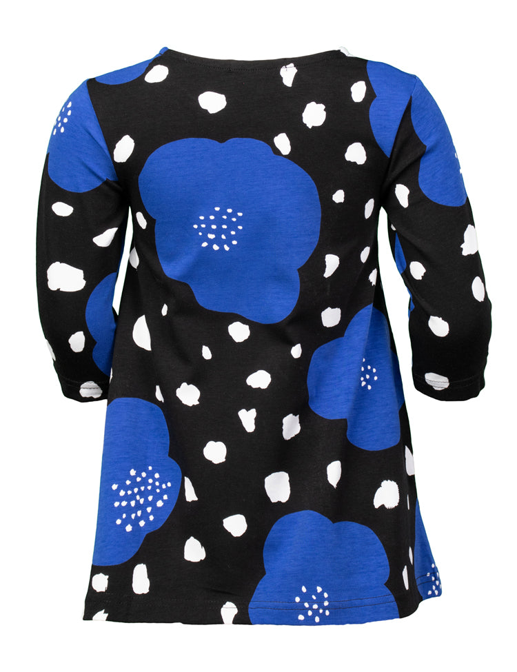 Pisara Tunika Poppyland, Musta/Sininen