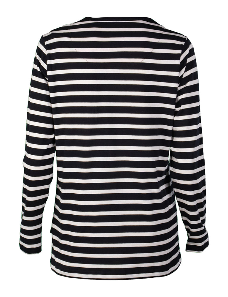 Striped Long Sleeve Shirt, Black/Sand