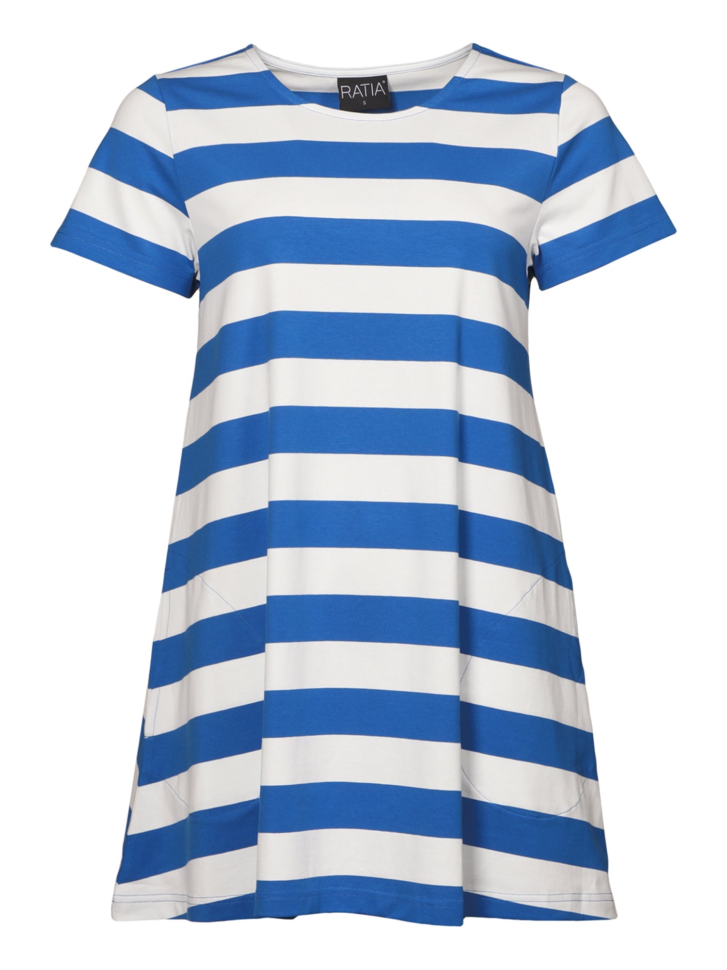 Pisara Tunic Stripe, White/Blue