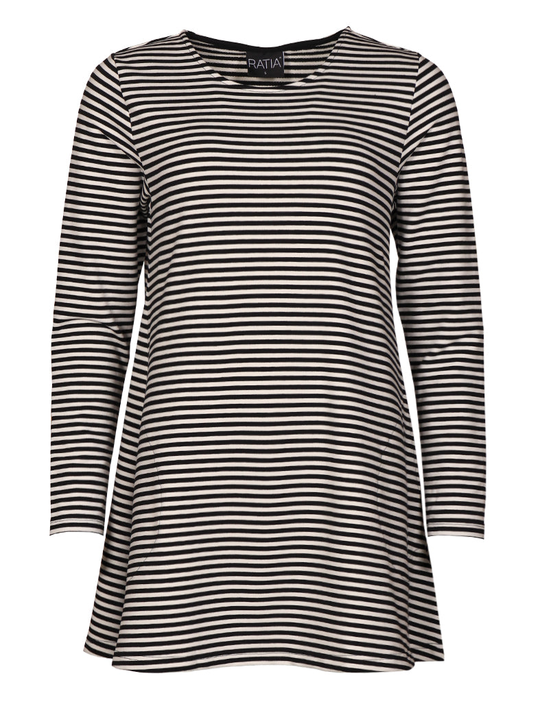 Pisara Tunic Stripe, Black/White