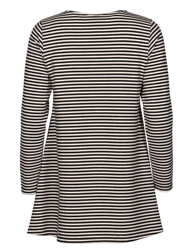 Pisara Tunic Stripe, Black/White