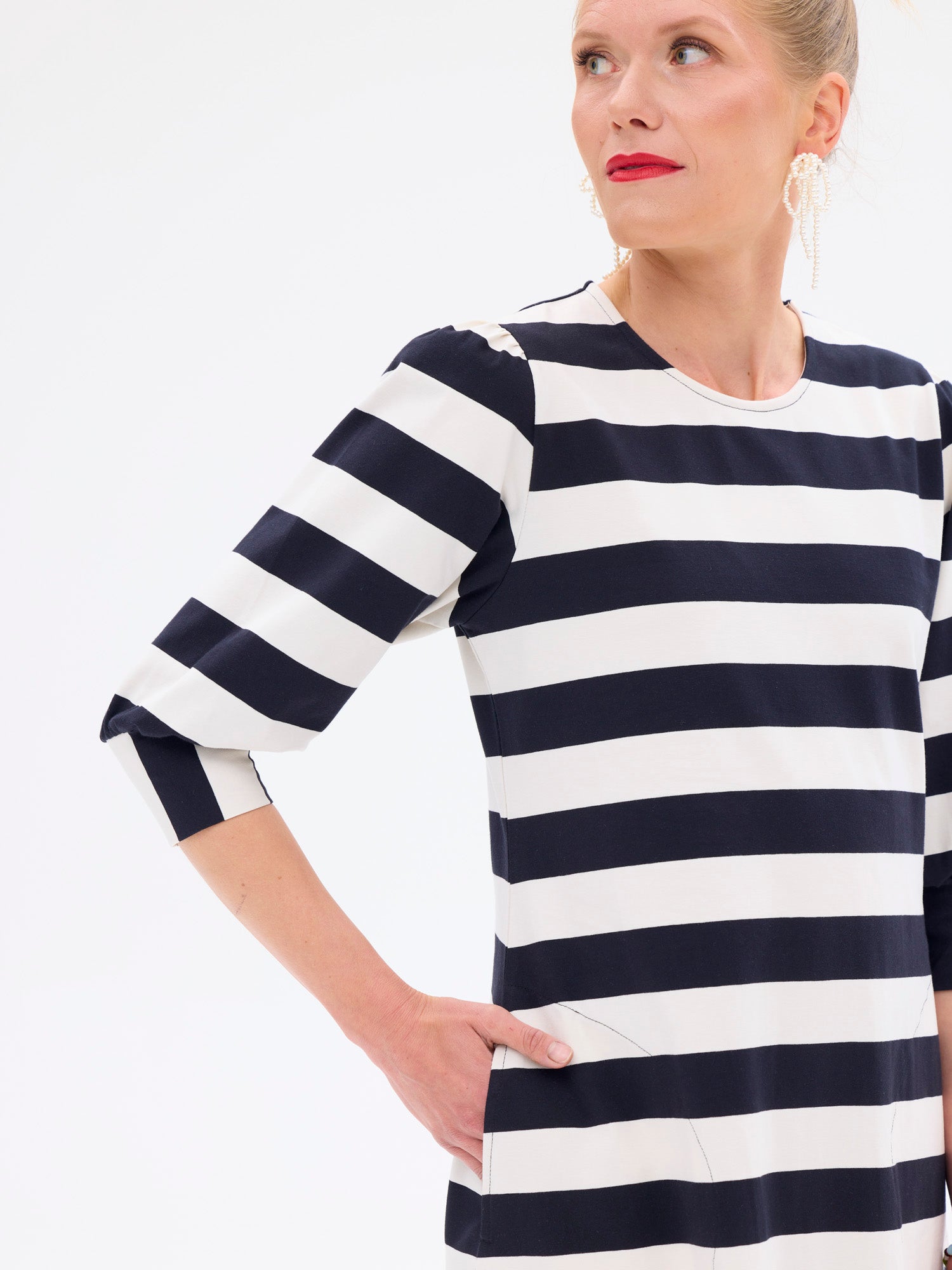 Fontana Tunic Stripe, Black/White