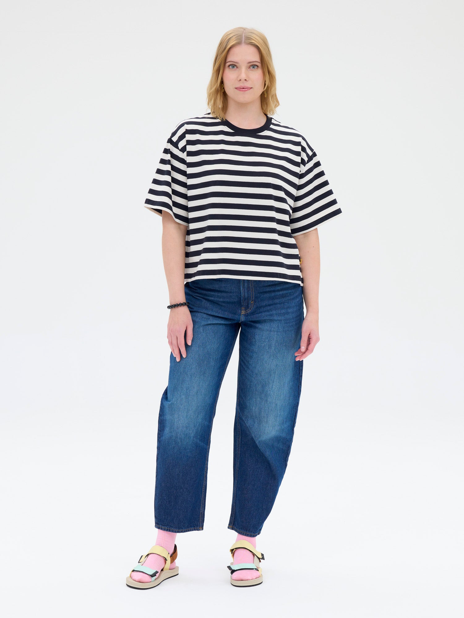 Venice T-shirt Stripe, Black/White