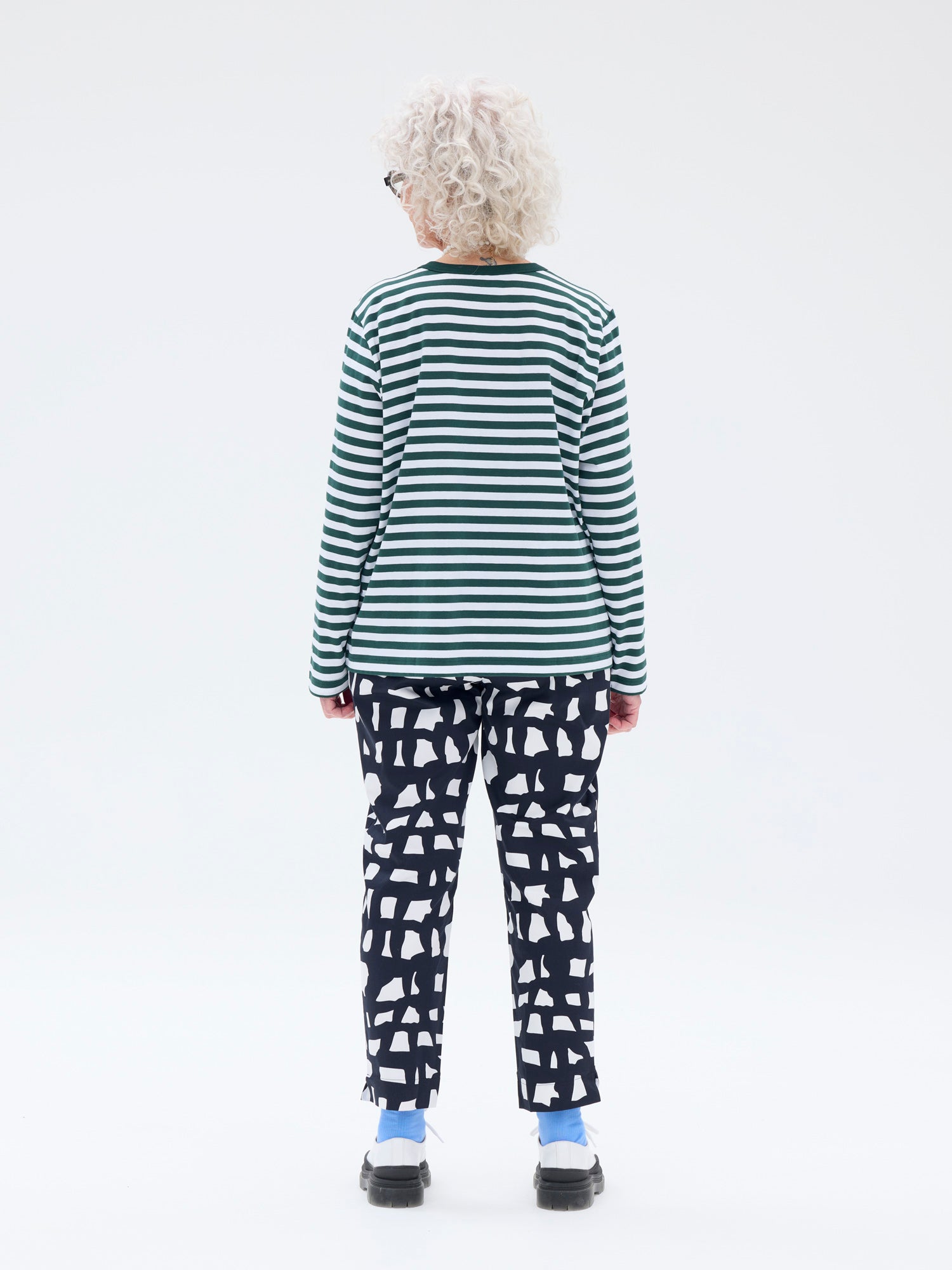 Miia Shirt Stripe, White/Green