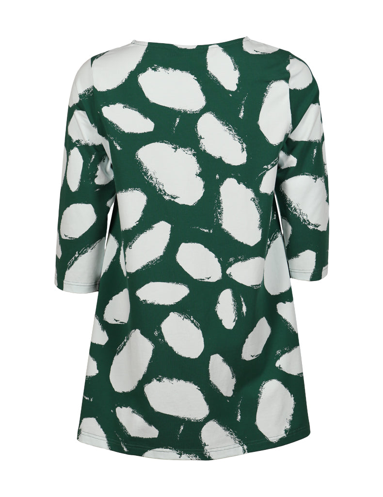 Women's tunic Pisara, Papu, 3/4 sleeves, green