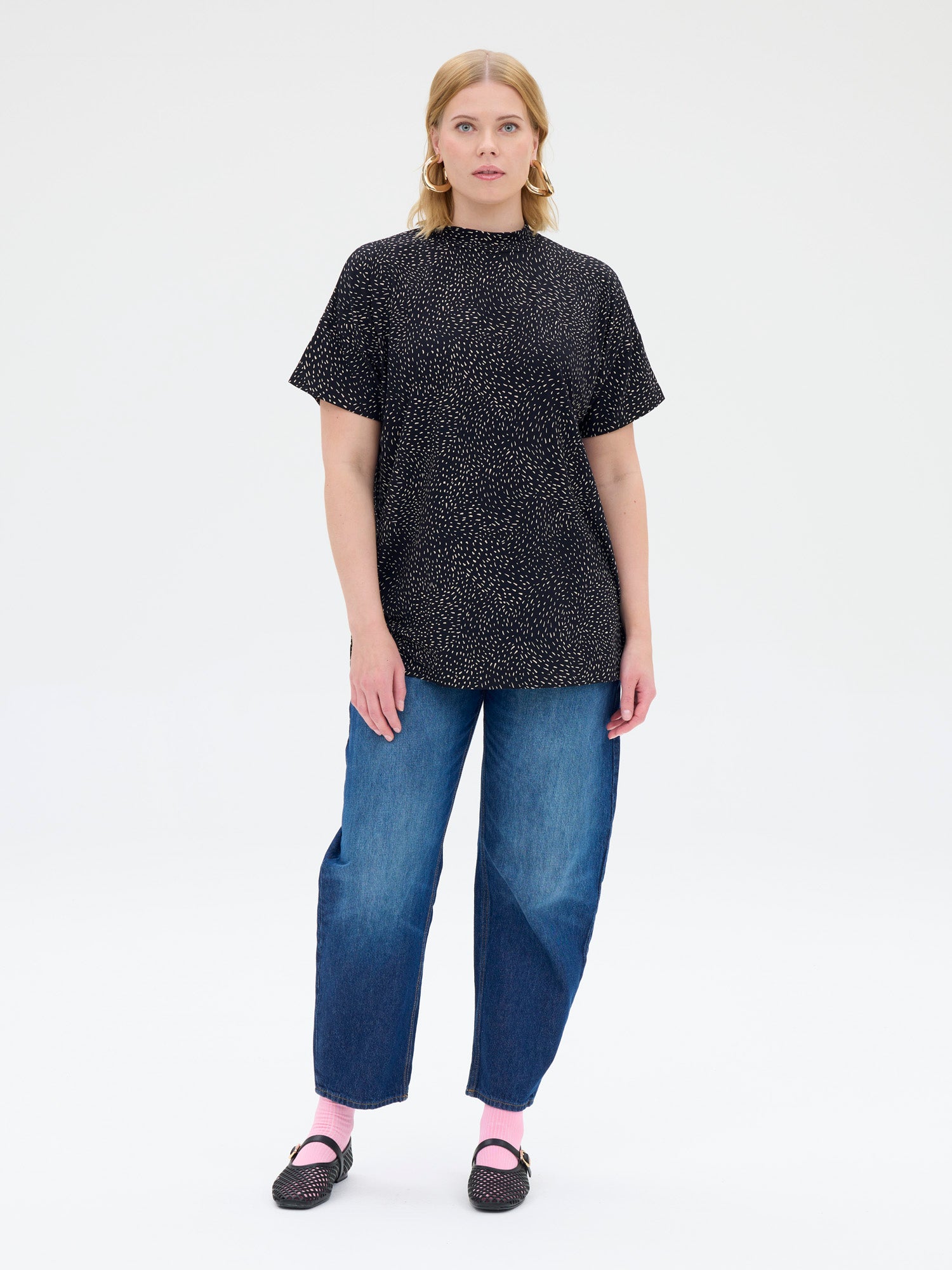 Malla Shirt Sand, Black/White