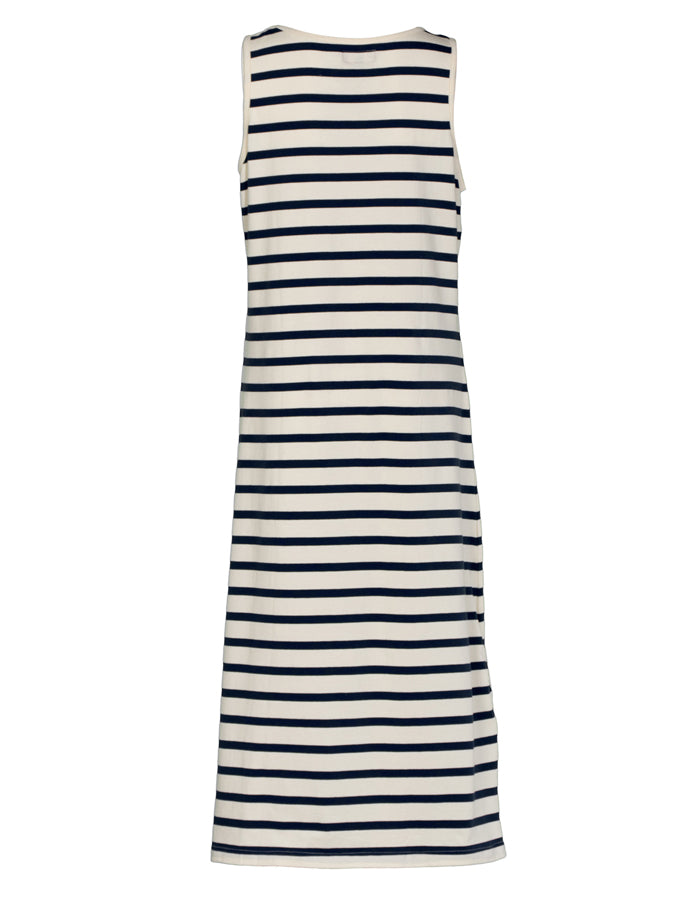 Dina Dress Classic Stripe, Sand/Blue