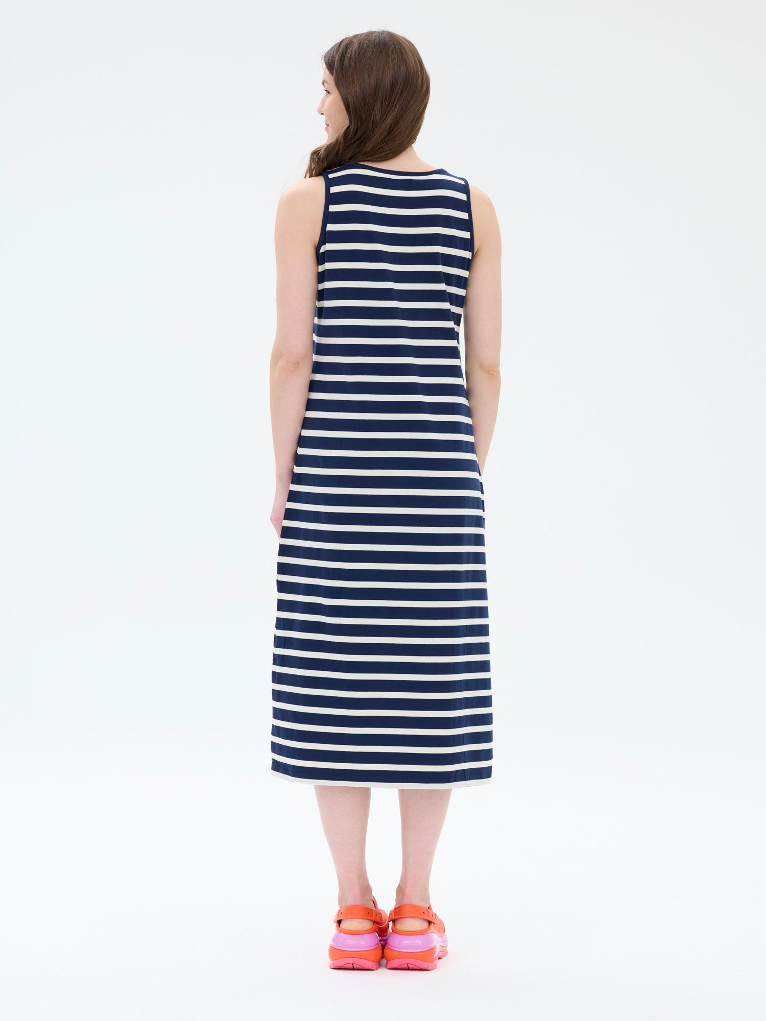 Dina Dress Stripe, Blue/Sand
