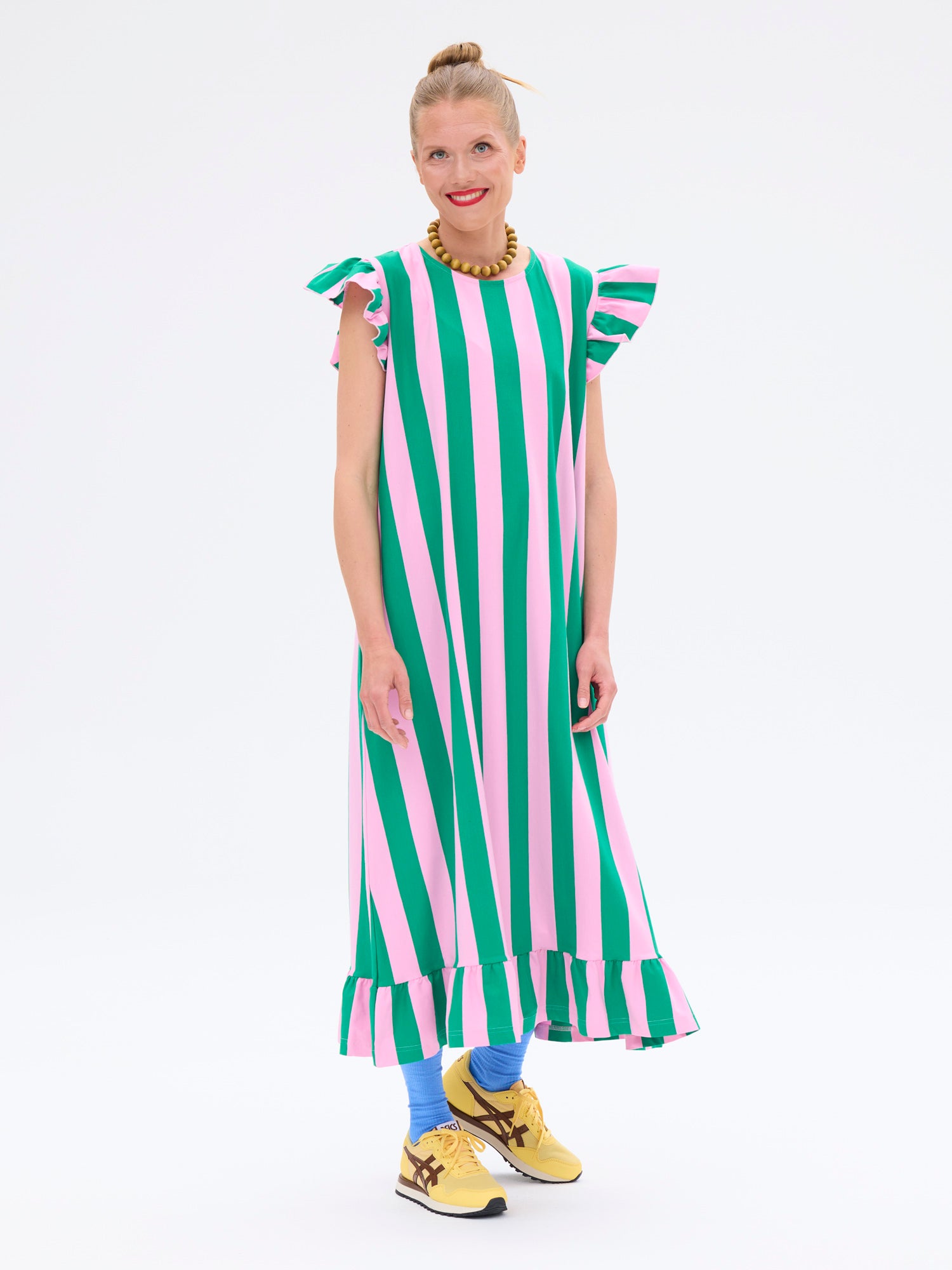 Memphis Dress Stripe, Green/Pink – Ratia
