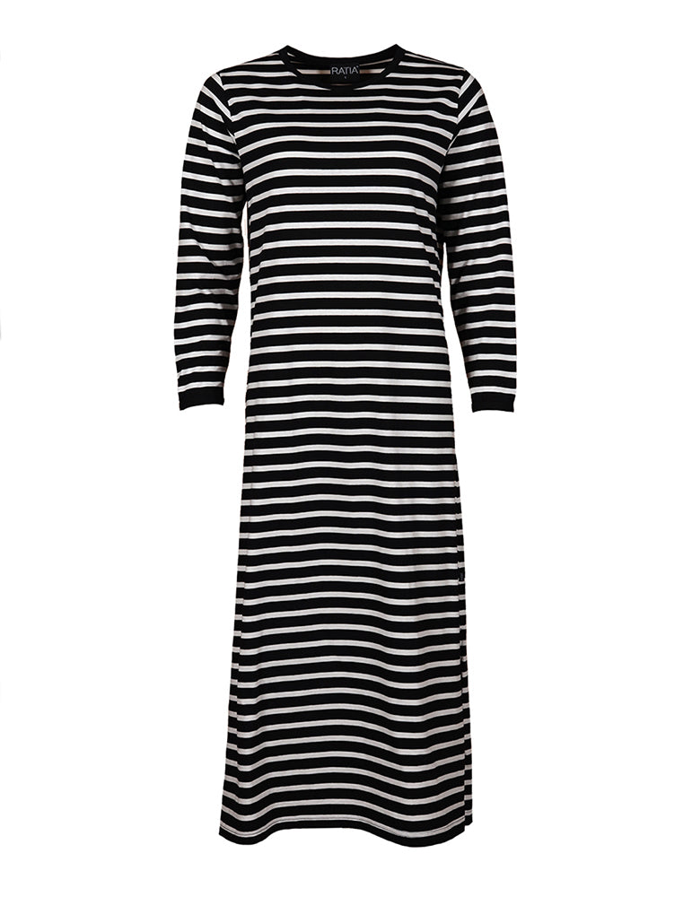 Fanni Yöpaita Klassikkoraita, Musta/Valkoinen