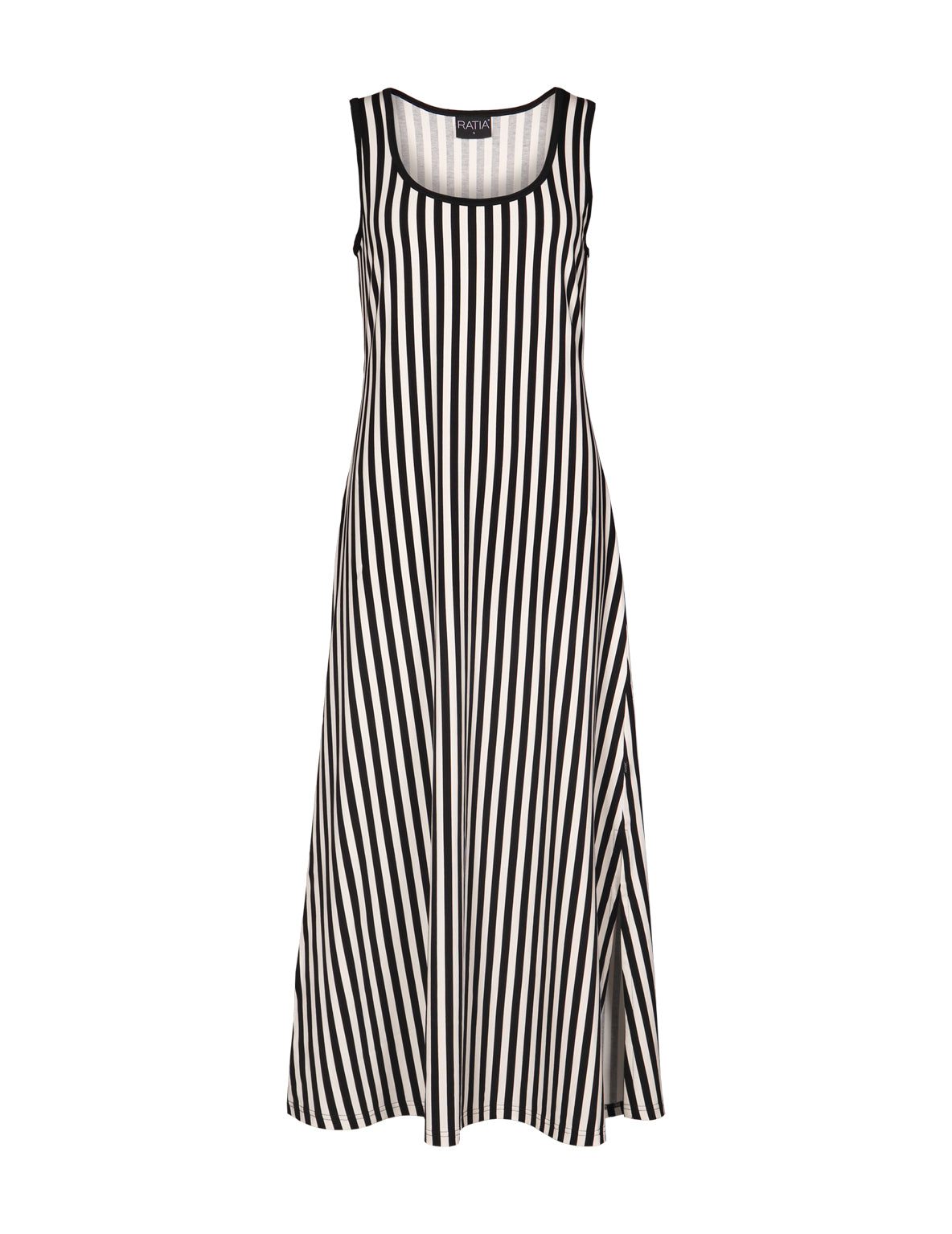 Angelika Yöpaita Pystyraita, Musta/Valkoinen