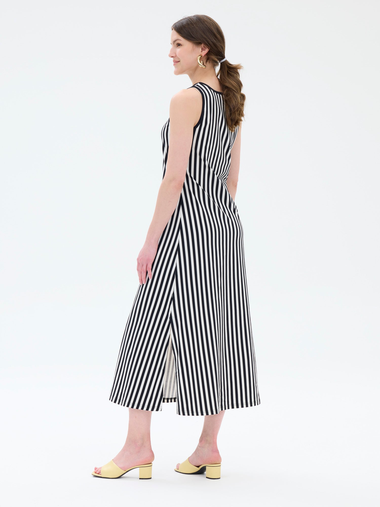 Angelika Yöpaita Pystyraita, Musta/Valkoinen