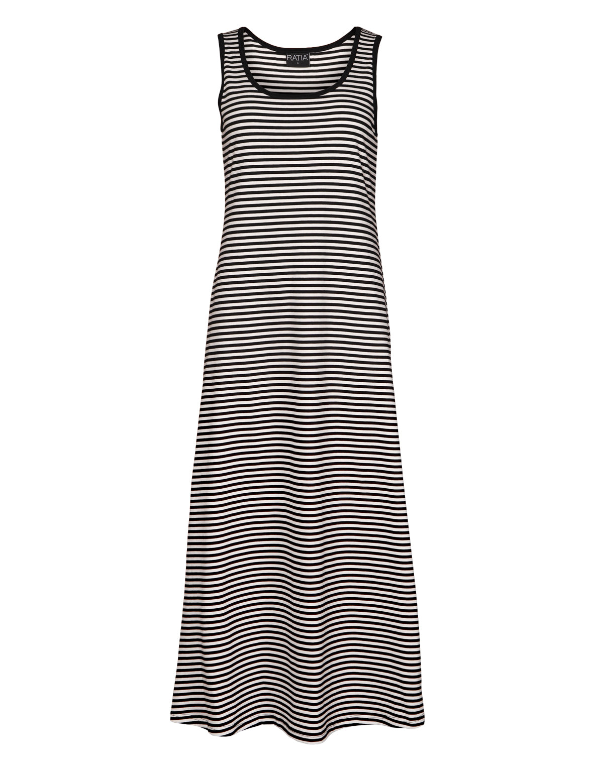 Angelika Yöpaita Vaakaraita, Musta/Valkoinen