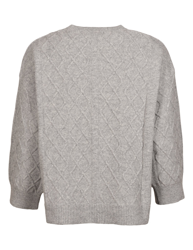 Annikki Sweater Cable Knit, Melange Grey
