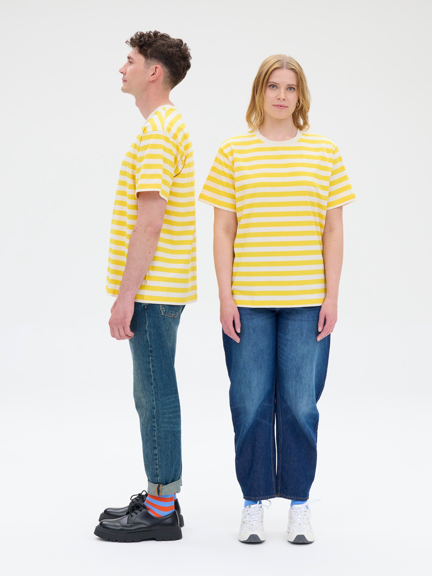 Unisex T-paita Novato, Keltainen/Valkoinen