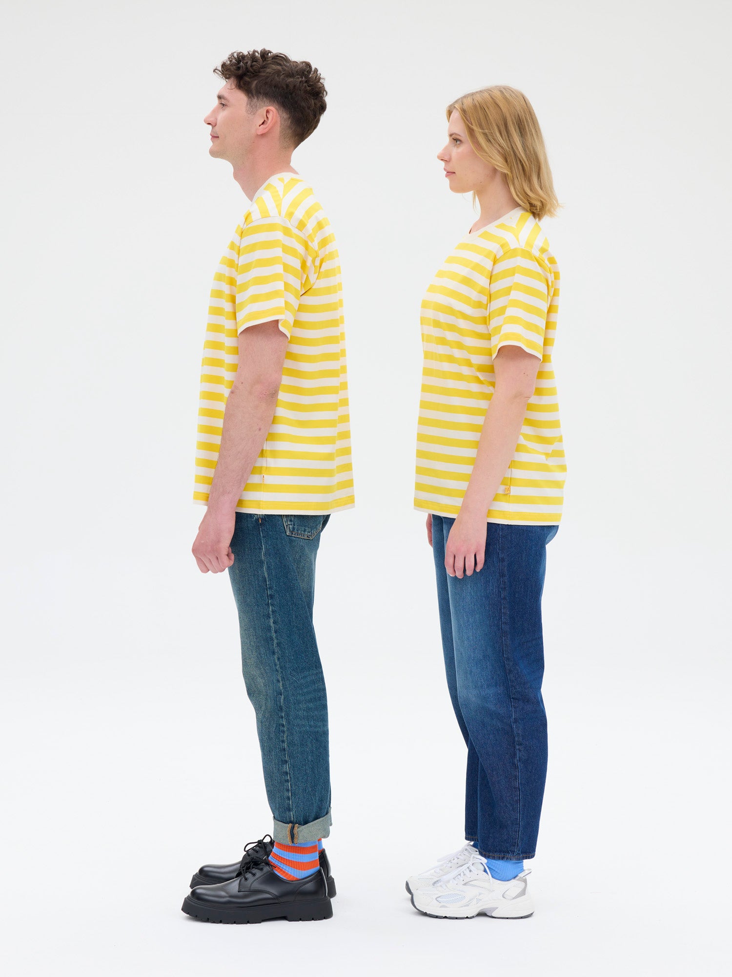 Unisex T-paita Novato, Keltainen/Valkoinen