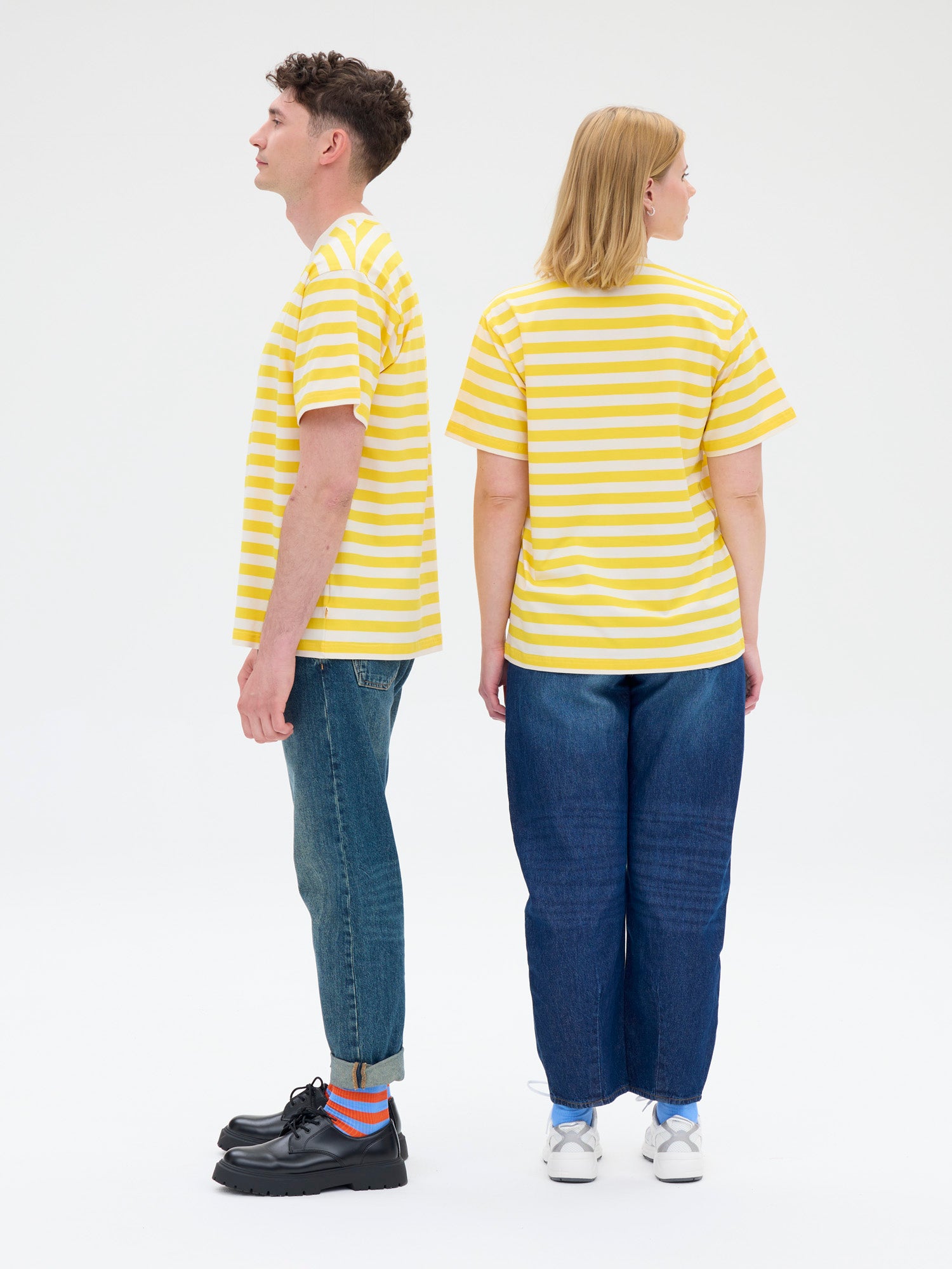 Unisex T-paita Novato, Keltainen/Valkoinen