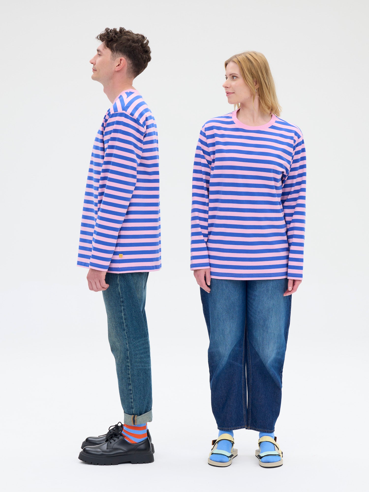 Unisex Shirt Modesto Stripe, Pink/Blue