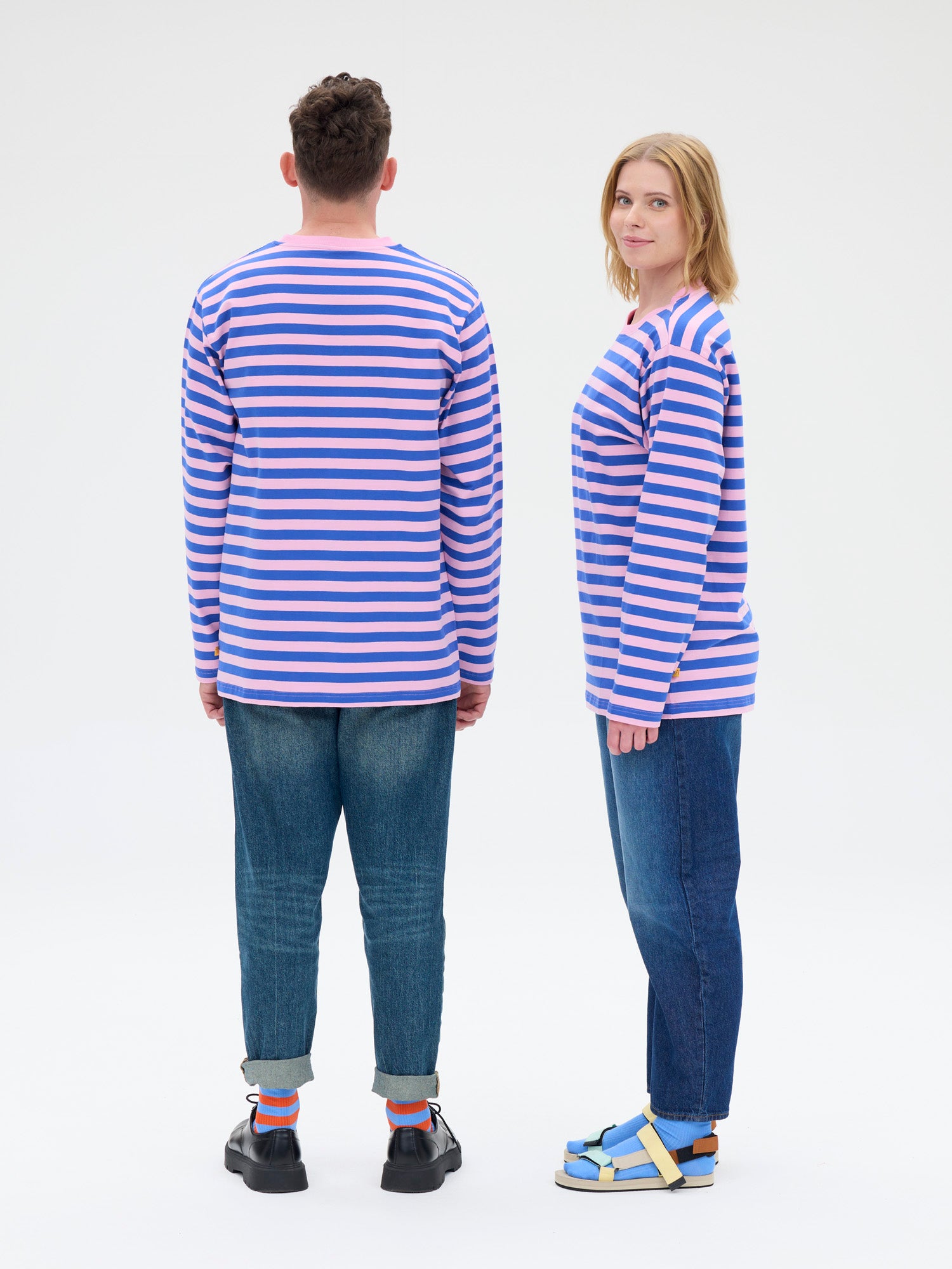 Unisex Shirt Modesto Stripe, Pink/Blue