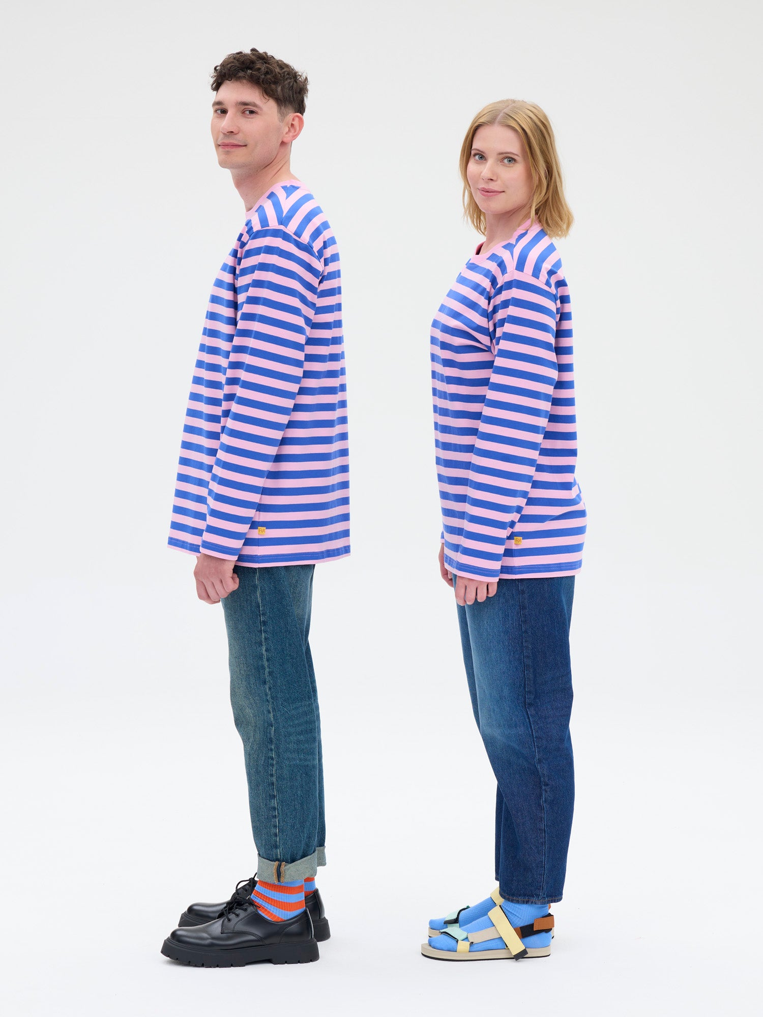 Unisex Shirt Modesto Stripe, Pink/Blue
