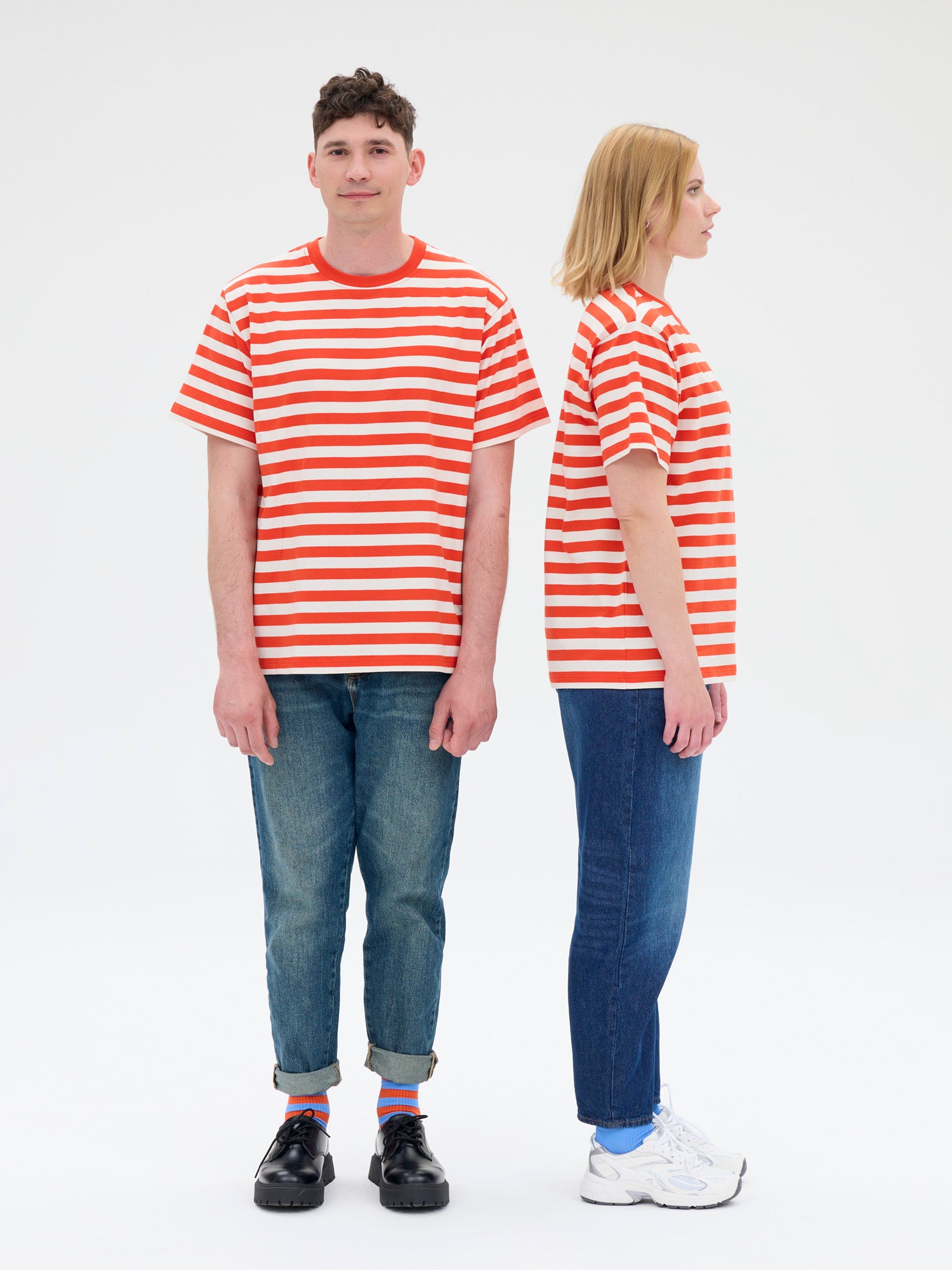 Unisex T-paita Novato Raita, Punainen/Valkoinen