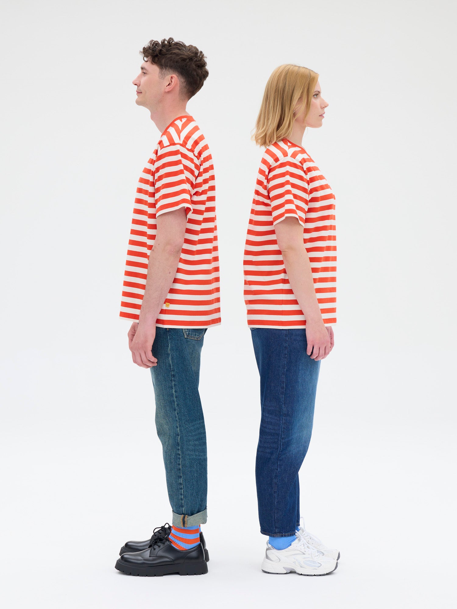 Unisex T-paita Novato Raita, Punainen/Valkoinen