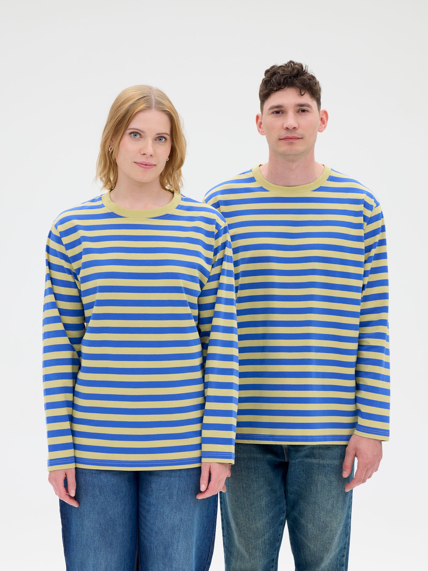Unisex Shirt Modesto Stripe, Olive/Blue
