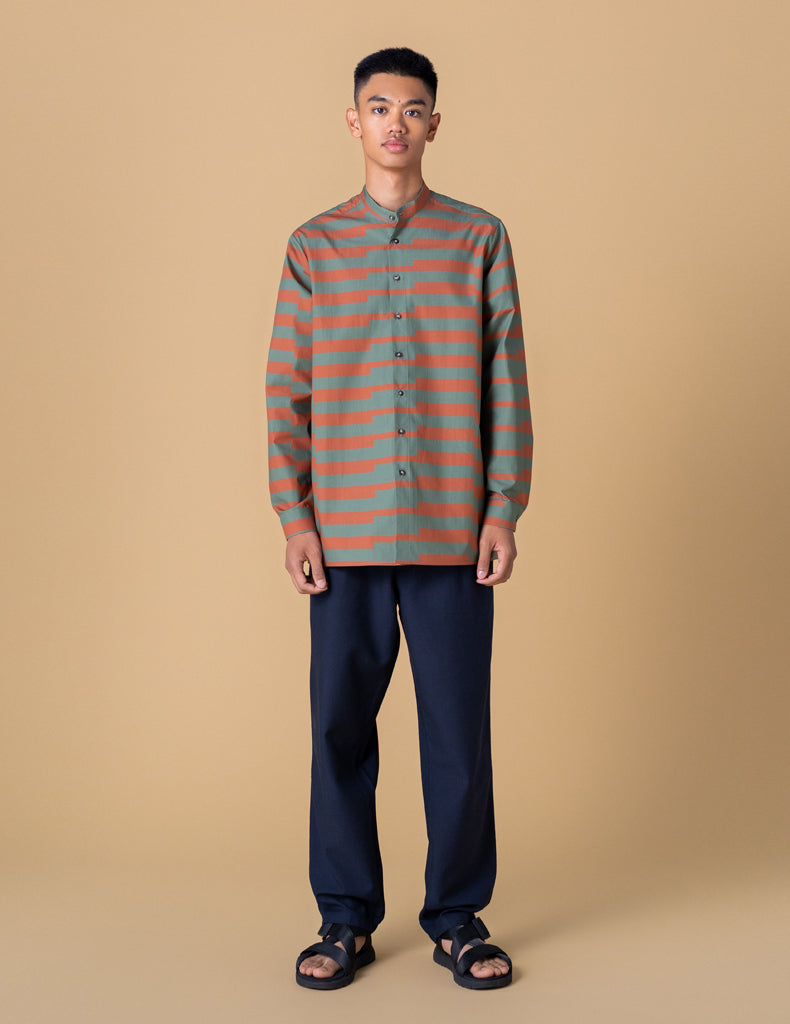 Kauluspaita Ukko Piano, Vihreä/Ruskea