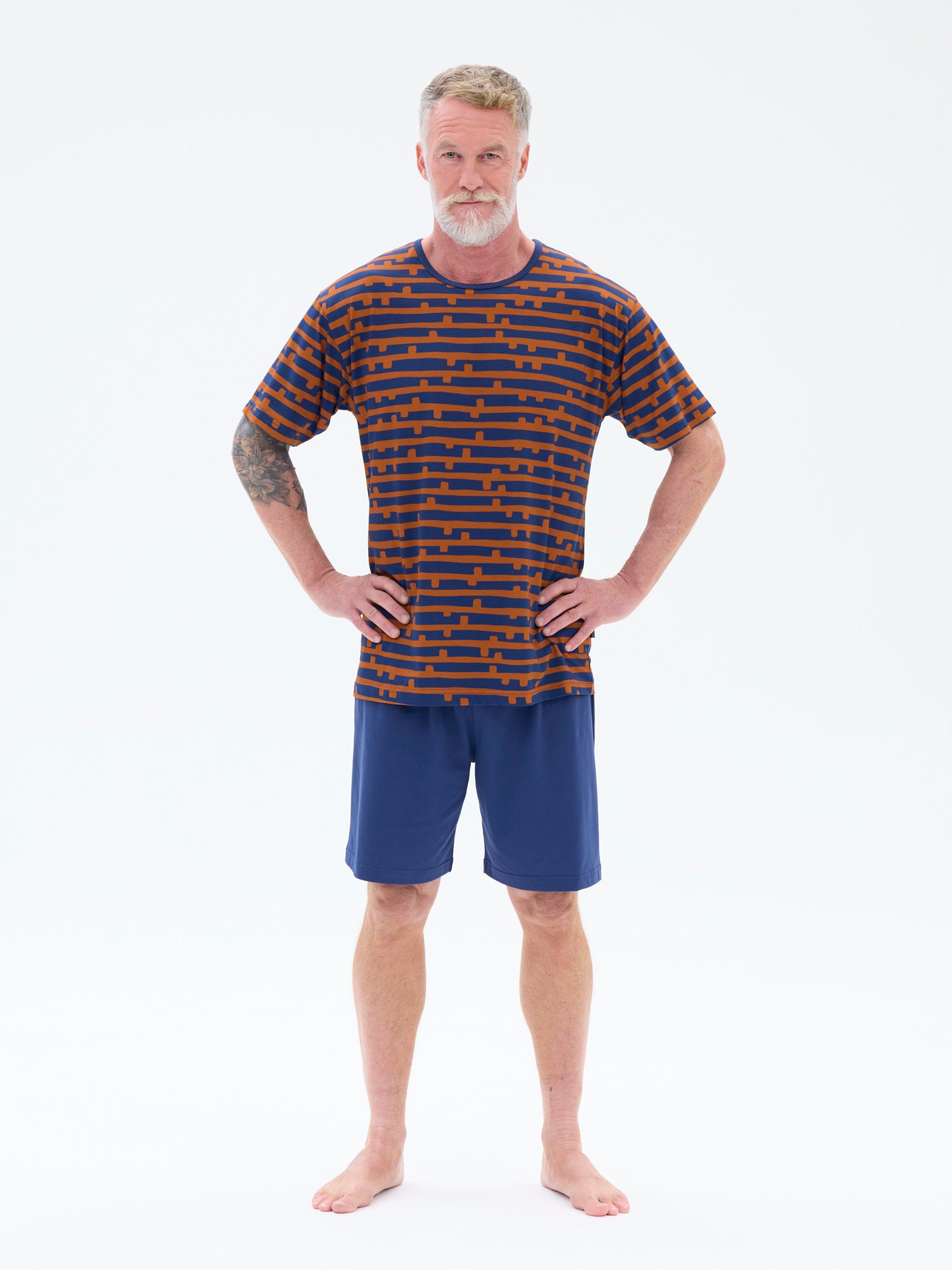 Shortsipyjama Paju, Sininen/Kupari