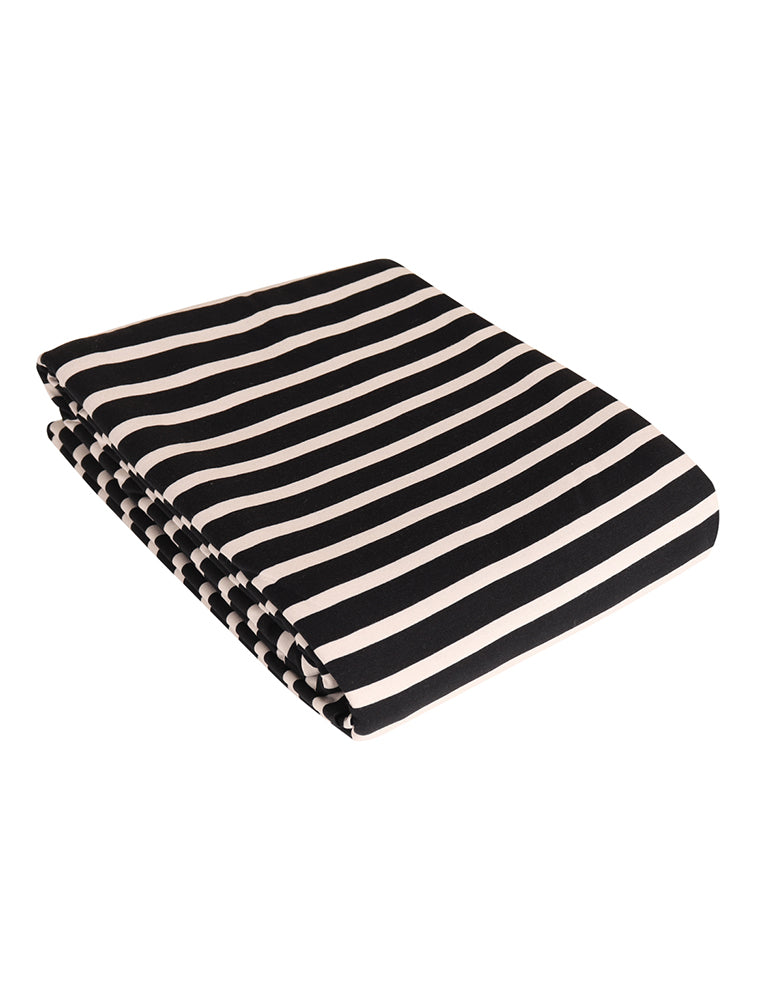 Duvet set 150 x 210 cm and 50 x 60 cm Stripe, Black/Sand