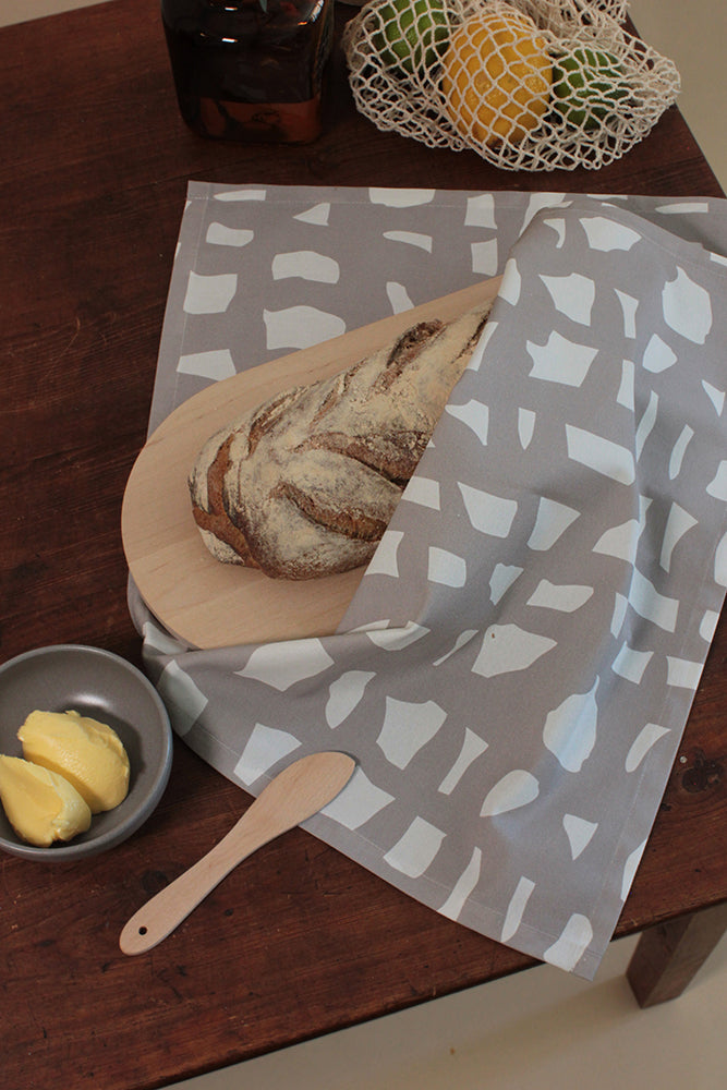 Keittiöpyyhe Block, Harmaa/Valkoinen