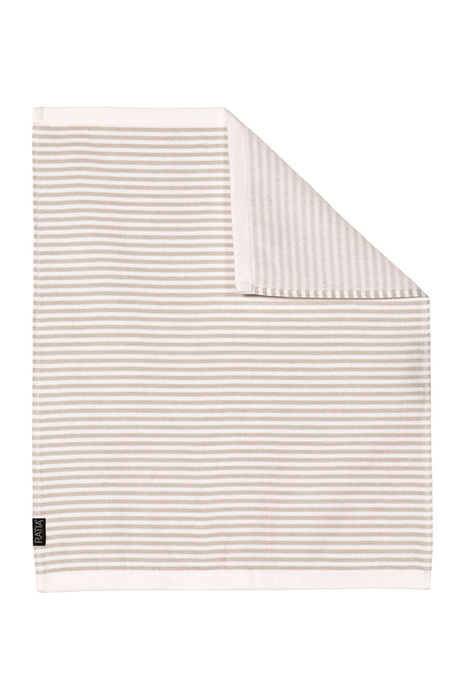 Hamam Bench Cloth Stripe, Sand/White