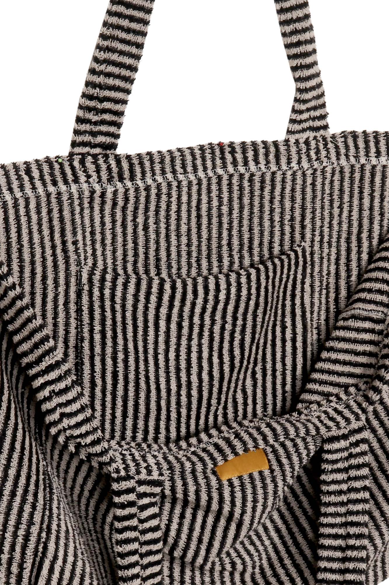 Weekend Bag Terry Stripe, Black/Sand