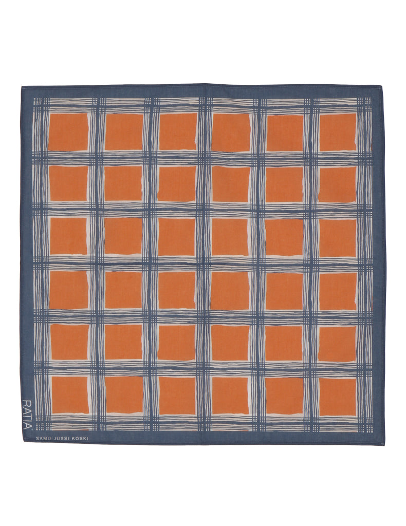 Huivi Kajo Ruutu, Sininen/Ruskea