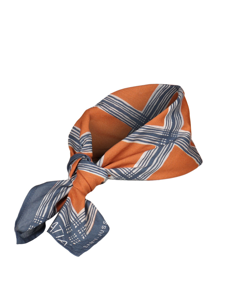 Huivi Kajo Ruutu, Sininen/Ruskea