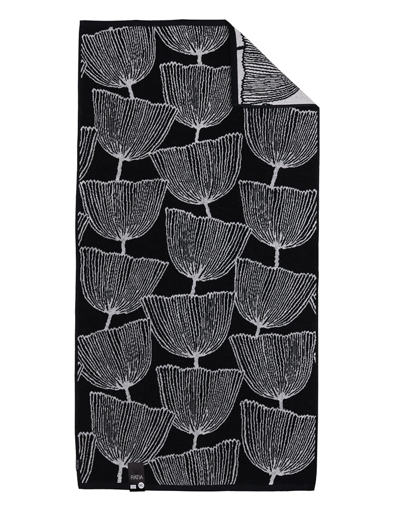 Bath Towel Cosmos, Black/White
