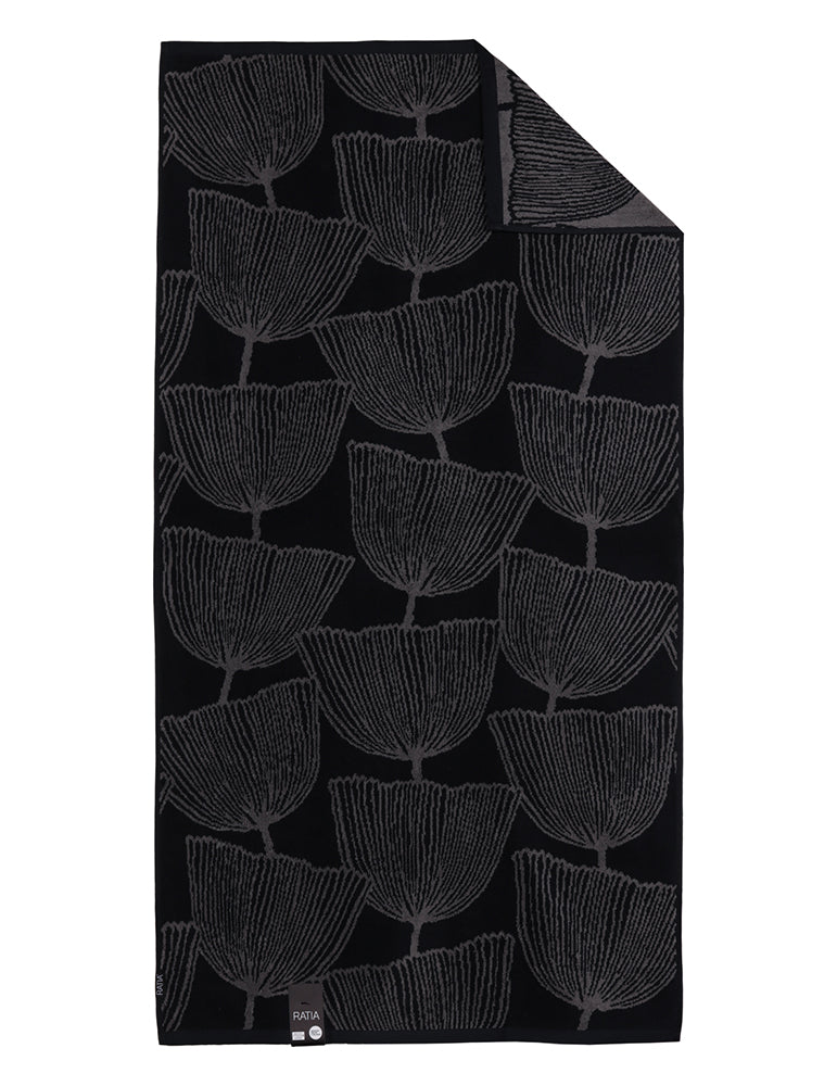 Bath Towel Cosmos, Black/Grey