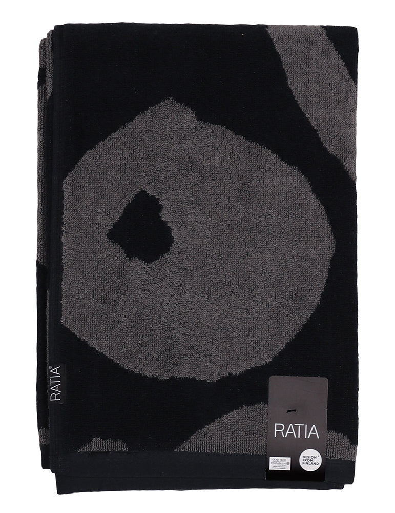 Bath Towel Nuppunen, Black/Grey
