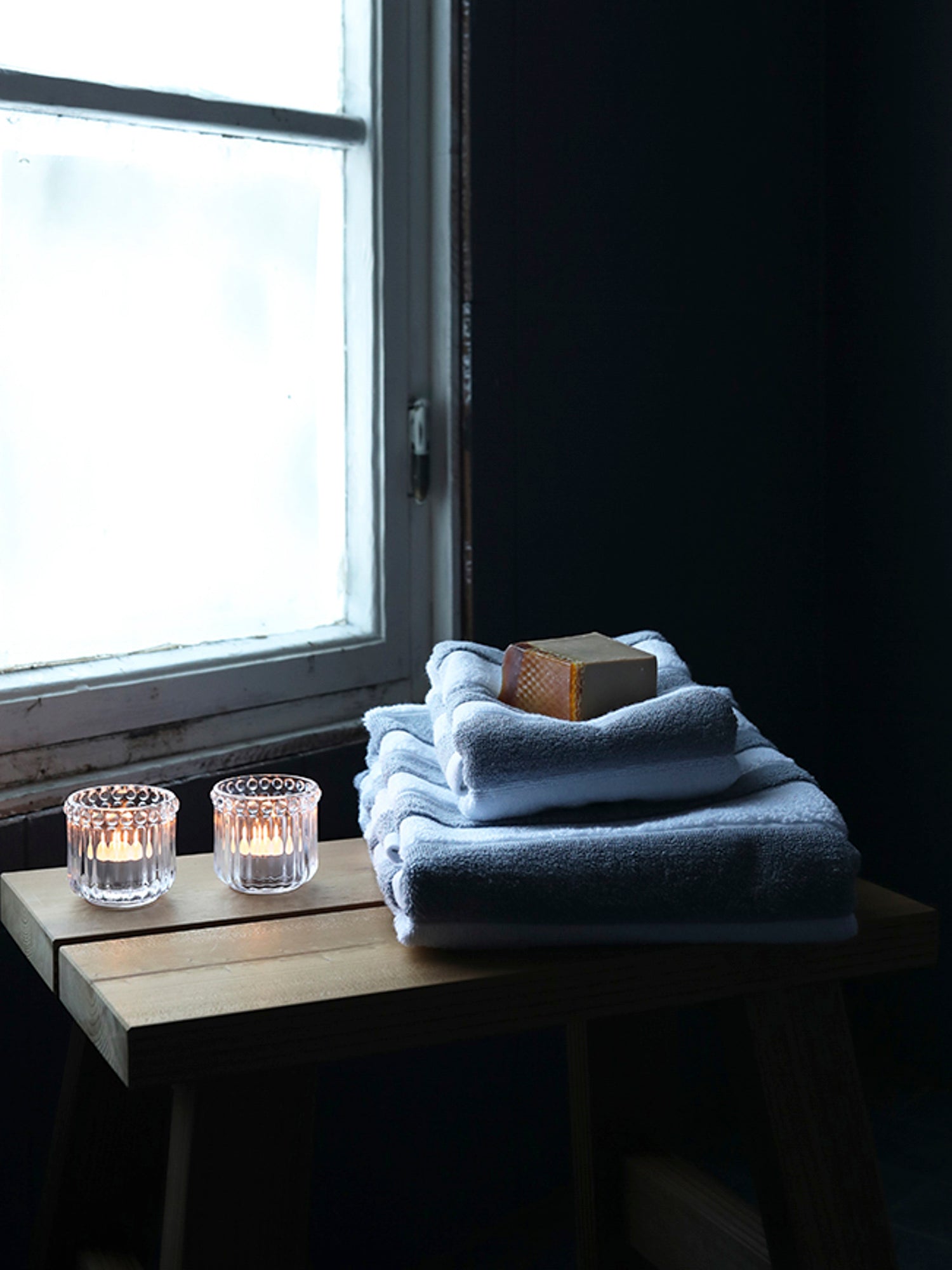 Kylpypyyhe Texture, Harmaa/Valkoinen