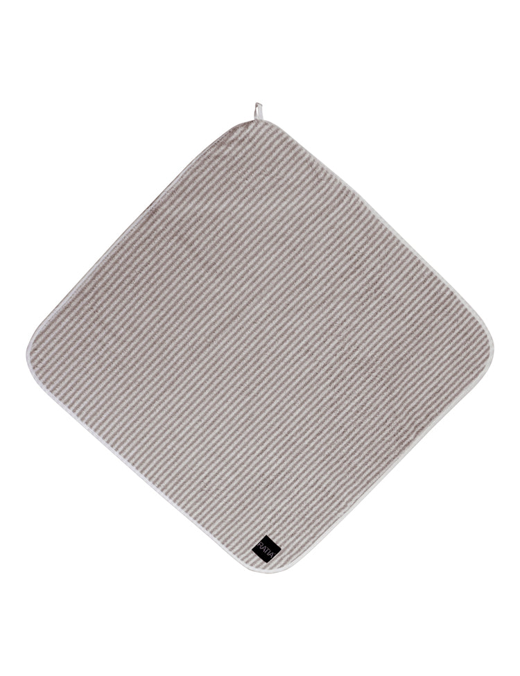 Baby's Hooded Towel Stripe, Grey/White