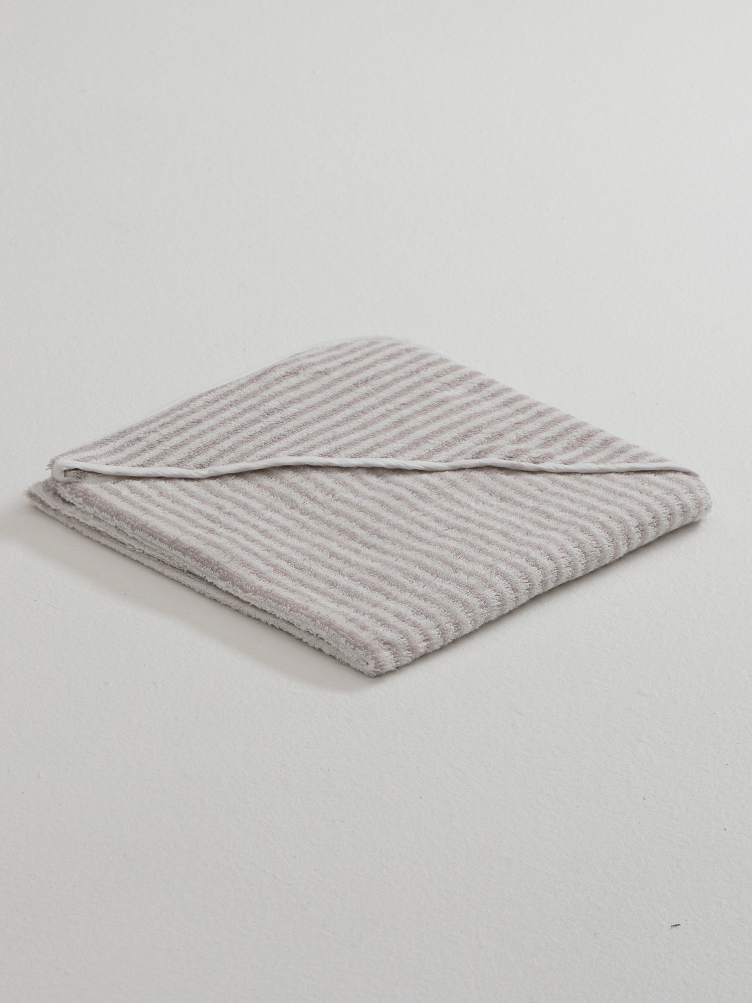 Baby's Hooded Towel Stripe, Grey/White