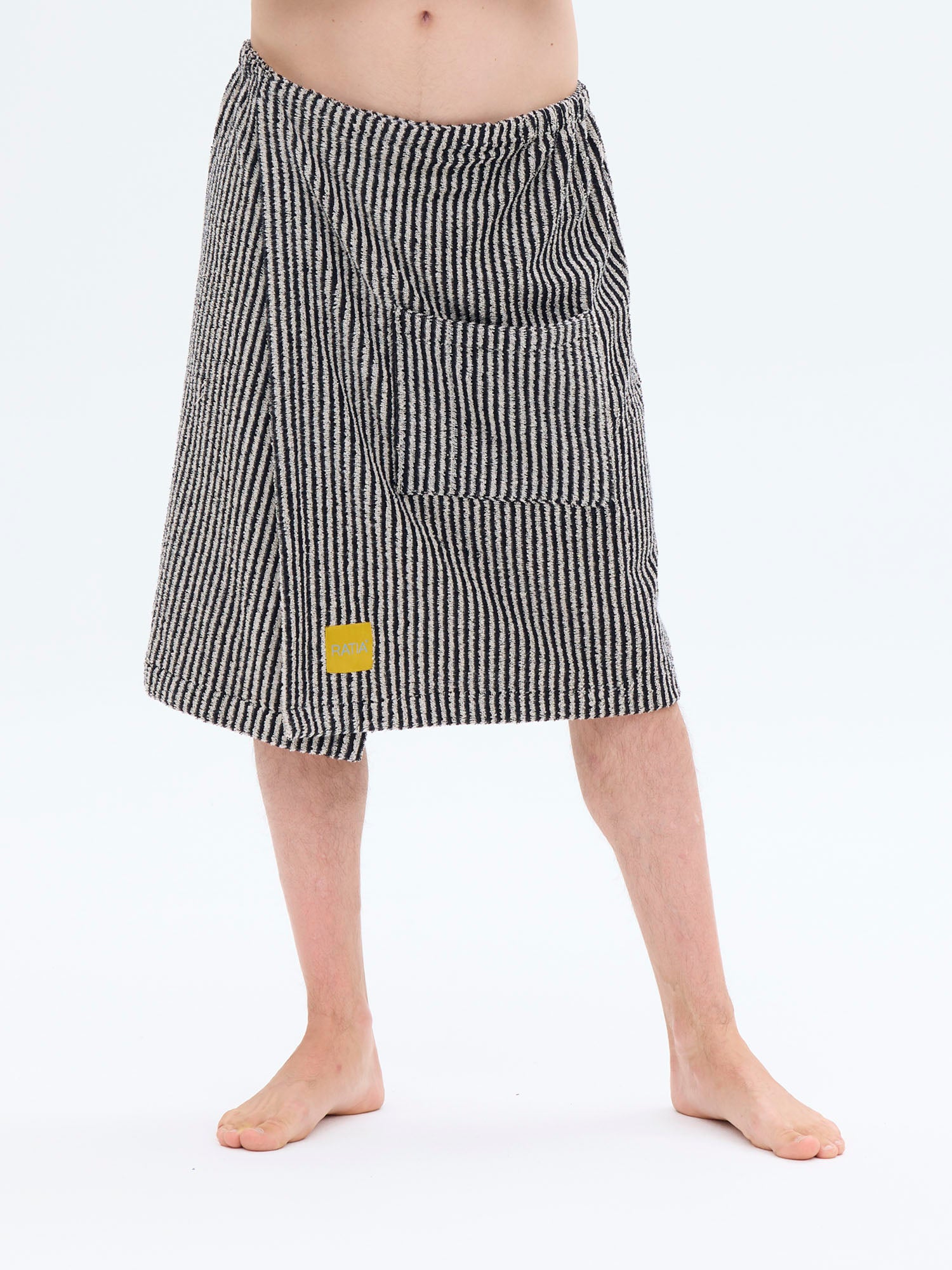 Miesten Kietaisupyyhe Raita, Musta/Hiekka