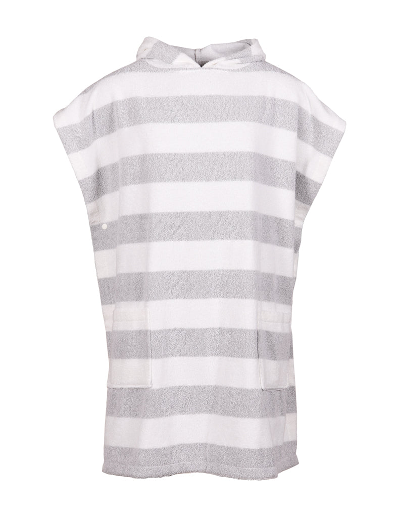 Unisex Poncho Pippuriraita, Grey/White