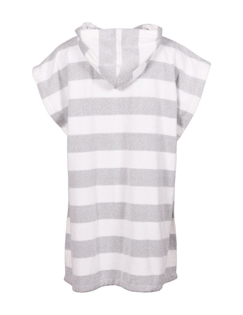 Unisex Poncho Pippuriraita, Grey/White