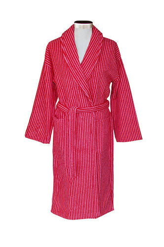 Unisex Bathrobe Stripe, Red/Pink