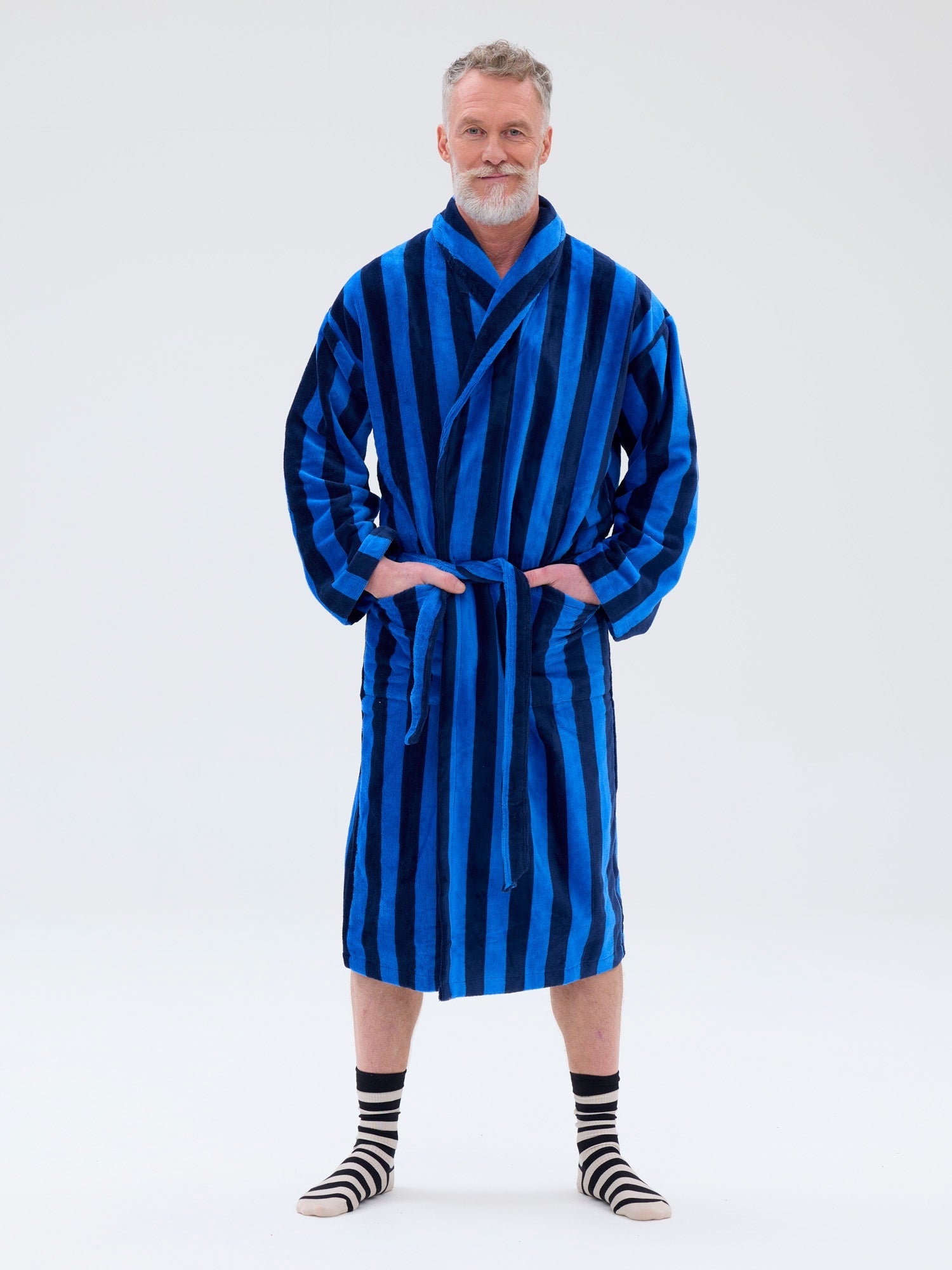 Unisex Bathrobe Stripe, Blue