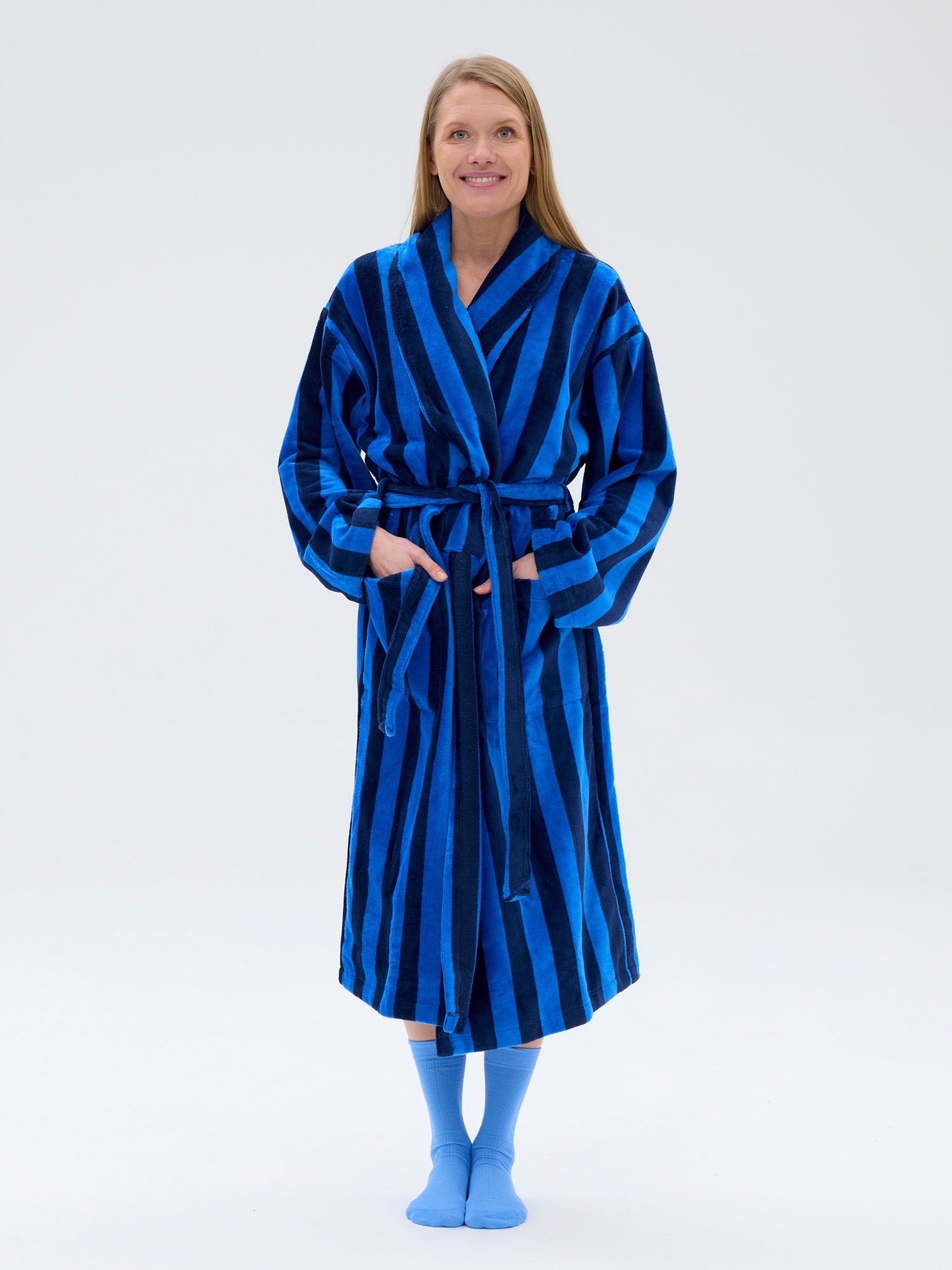 Unisex Bathrobe Stripe, Blue